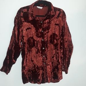 VINTAGE SIMRIN TUNIC VINTAGE VELVET  FLORAL APPLIQUÉS Women's